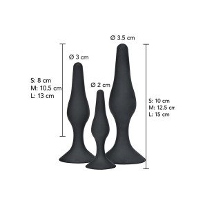 ToyJoy Curvy Companions – zestaw silikonowych korków analnych, 3 sztuki – zdjęcie 2