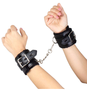 SECRETPLAY black BDSM cuffs, 6 cm – image 1