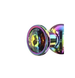 ToyJoy Twilight Bum Bijou mittelgroßer Analplug aus Aluminium mit Regenbogenjuwel – Bild 2