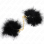 Menottes noires avec chaîne dorée et détail en plume – photo 2 Menottes noires avec chaîne dorée et détail en plume – photo 2