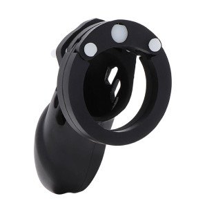 Klatka czystości Hidden Desire z silikonu, rozmiar L, czarna, 9 cm – zdjęcie 2