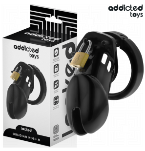 Addicted Toys Locked Obsidian Hold, klatka na penisa, rozmiar M, 35 mm – zdjęcie 1