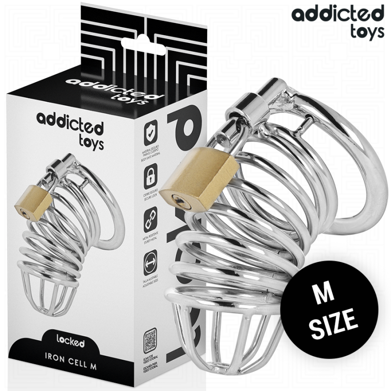 Addicted Toys Locked metalowa klatka na penisa, rozmiar M, z żelaza – zdjęcie 1