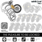 ADDICTED TOYS LOCKED metalowa klatka na penisa, rozmiar M, ze srebrnym zamkiem – zdjęcie 7