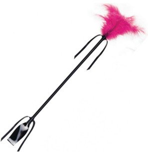 Cravache noire et fuchsia à plume pour adultes – photo 1