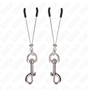 Thin nipple clamps with silver hook 7 cm – image 2