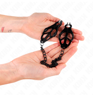 Black nipple clamps with chain KINK Japanese style 30 cm – image 4