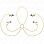 Adjustable nipple and clitoral clamps with 4 hooks, gold – image 1