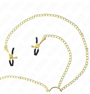 Adjustable nipple and clitoral clamps with 4 hooks, gold – image 2