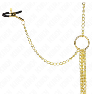 Adjustable nipple and clitoral clamps with 4 hooks, gold – image 4