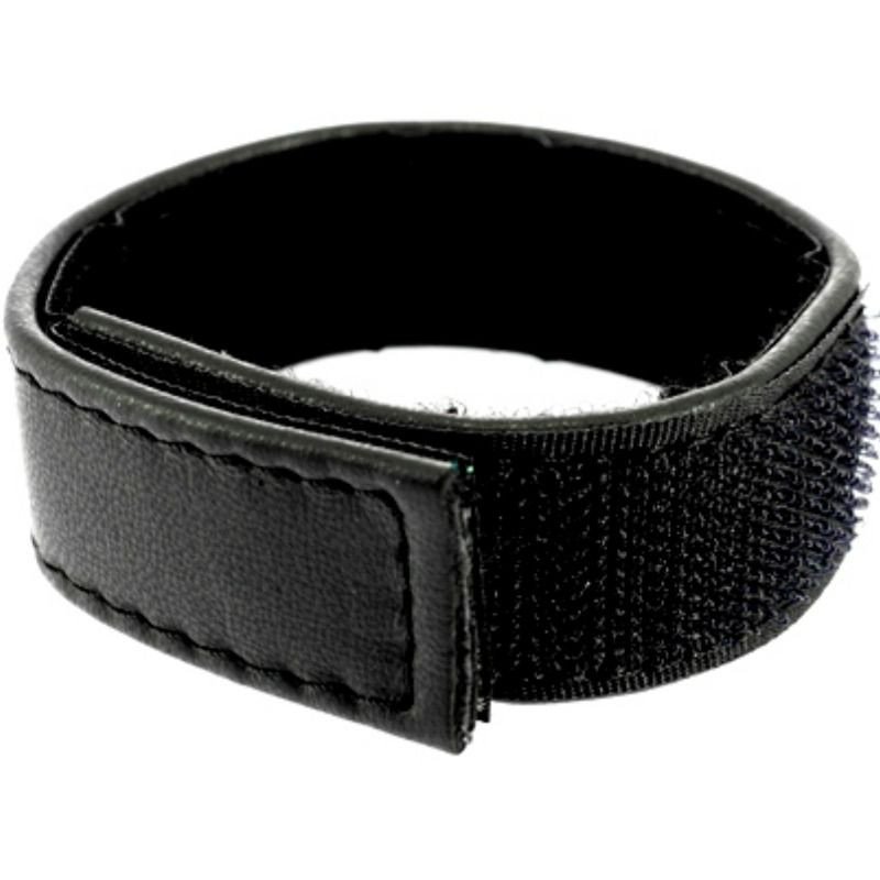 Adjustable leather penis strap with hook-and-loop fastening – image 1