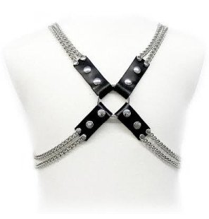 Harnais à chaînes en cuir pour homme de Leather Body – photo 1