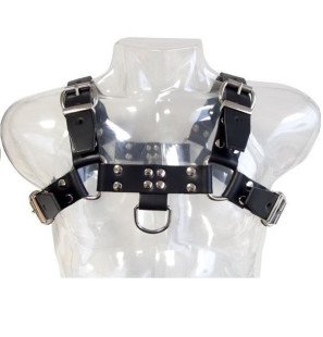 Harnais-body en cuir pour hommes avec détails de chaînes – Leather Body – photo 3