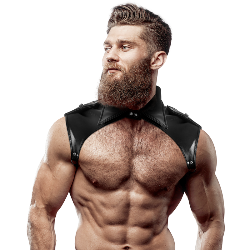 Adjustable eco-leather neck harness for men – image 1