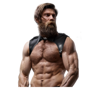 Adjustable eco-leather neck harness for men – image 4