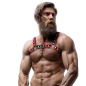 Harnais de torse en similicuir pour homme, noir et rouge – photo 4