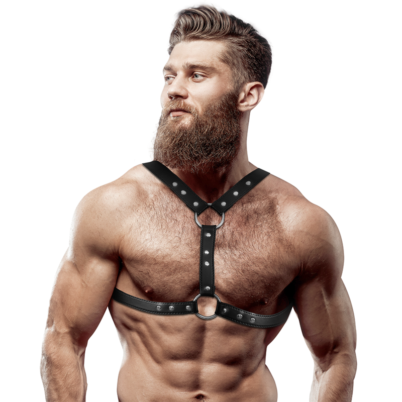 Eco-Leather Chest Harness for Men with Double Support and Studs – image 1