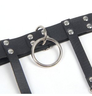 Jarretière punk réglable en cuir noir SUBBLIME – taille unique – photo 7