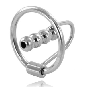 Metall-Penisring mit Harnröhrenplug 28 mm METAL HARD – Bild 1