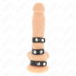 KINK leren drievoudige penisring met druksluiting – foto 5