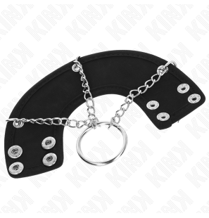 Penis Ring with 7 cm Metal Chain and Faux Leather Strap – image 4