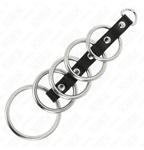 Metall-Penisringe mit Lederverbindung von KINK, 3,2 bis 5 cm – Bild 4