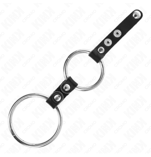Doppelter Penisring von KINK mit Lederverbindung, 3,8 bis 5 cm – Bild 3
