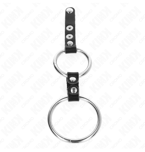 Doppelter Penisring von KINK mit Lederverbindung, 3,8 bis 5 cm – Bild 4