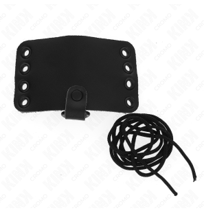 Leather penis ring with lace-up closure and laces – image 3