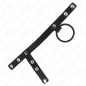 Silicone cock ring with ball separator and leather strap 3,8 cm – image 4