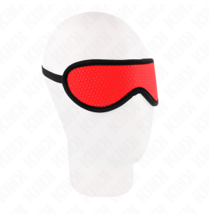 KINK Scale-Pattern BDSM Mask with Red Padded Edge 20 x 7 cm – image 1