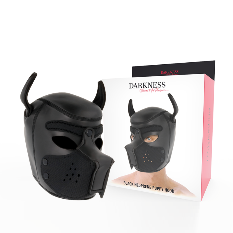 DARKNESS Neoprene Dog Mask with Removable Muzzle Collar, Size L – image 1