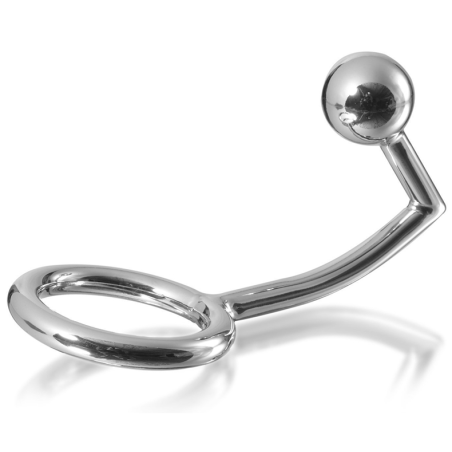 Penisring aus Metall mit Analhaken 40 mm Metal Hard