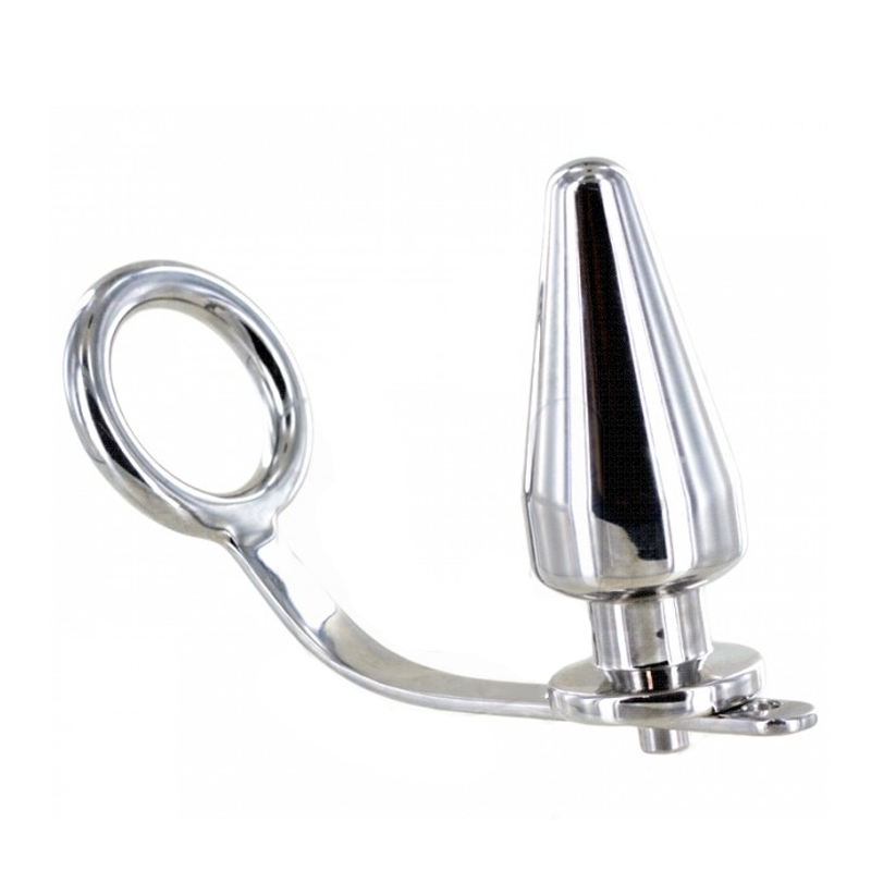 Metal Hard anneau en acier avec plug anal 80 x 55 mm – photo 1