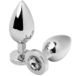 Small Transparent Metal Anal Plug with Diamond Shape, 5,71 cm – image 1