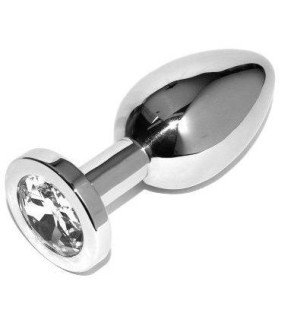 Kleine transparante metalen anaalplug met diamantvorm, 5,71 cm – foto 2