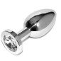 Small Transparent Metal Anal Plug with Diamond Shape, 5,71 cm – image 2