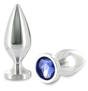 Plug anal en aluminium 8,89 cm couleur cristal – taille moyenne – photo 1