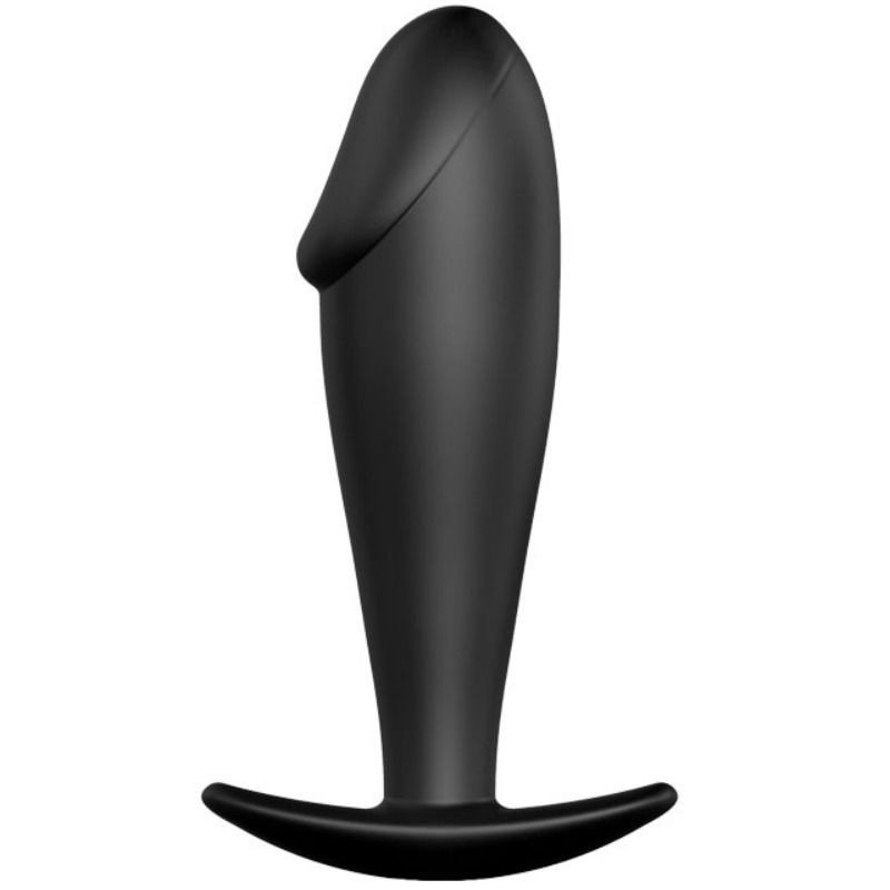 Bouchon anal noir en silicone au design phallique – photo 1