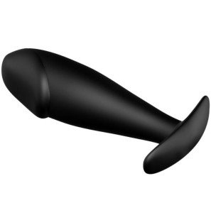 Bouchon anal noir en silicone au design phallique – photo 3