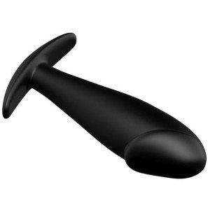 Schwarzer Silikon-Analplug mit penisförmigem Design – Bild 4