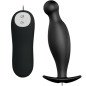 Siliconen anaal plug met 12 vibratiestanden - zwart – foto 1