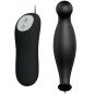 Siliconen anaal plug met 12 vibratiestanden - zwart – foto 2