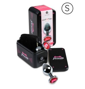 SECRETPLAY aluminium anaalplug 7 cm in fuchsia – foto 2