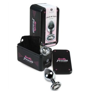 Transparante aluminium anaalplug van 8 cm – foto 2