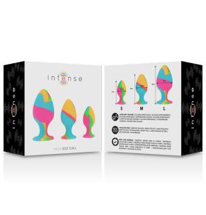 Intense siliconen anaalplug set multicolor 2,7 cm – foto 4