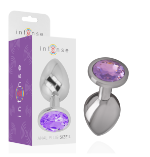 Plug anal en métal avec cristal violet, taille S – 7 cm – photo 1