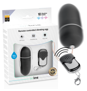 Remote-Controlled Vibrating Egg with 10 Settings - Black – image 2