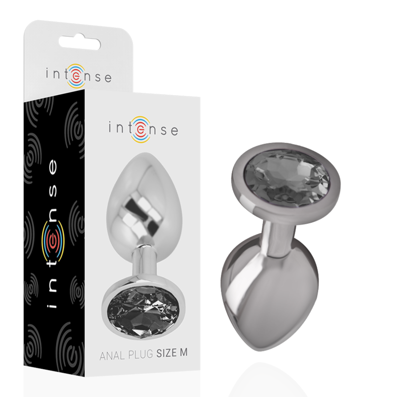 Plug anal en aluminium avec verre noir 8 cm – photo 1