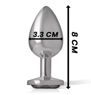 Plug anal en aluminium avec verre noir 8 cm – photo 4